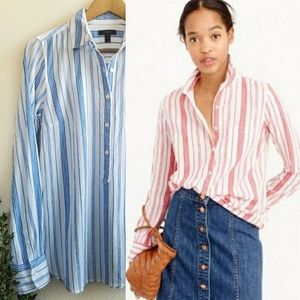 •J. Crew • Classic Popover Blue & White Stripe